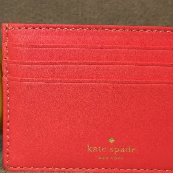 ♠️KATE SPADE♠️Flamingo(Pink/Salmon)Wellesley Graham Cardholder/EUC - Picture 6 of 7